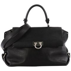 Salvatore Ferragamo Sofia Satchel Grainy Leather Large