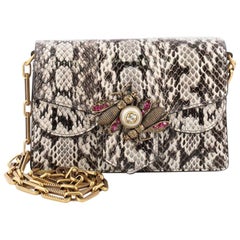 Gucci Broadway Bee Shoulder Bag Embellished Python Mini