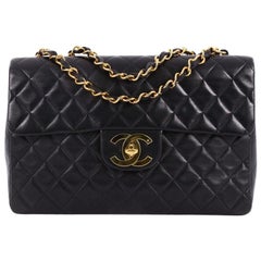 Chanel Vintage Classic Single Flap Bag Quilted Lambskin Maxi