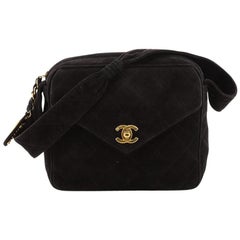 Chanel Vintage Font Pocket Shoulder Bag Quilted Suede Small Chanel Vintage Font Pocket Shoulder Bag Quilted Suede Small