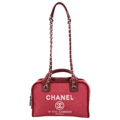 Chanel Deauville Bowling Bag Canvas Small