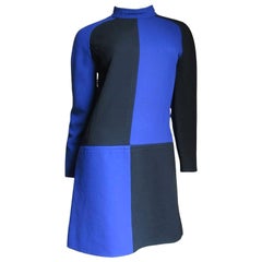 Retro Courreges 1960s Color Block Dress