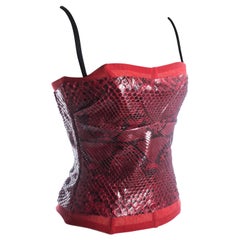 Dolce & Gabbana blood red python corset with black bra, S/S 2005