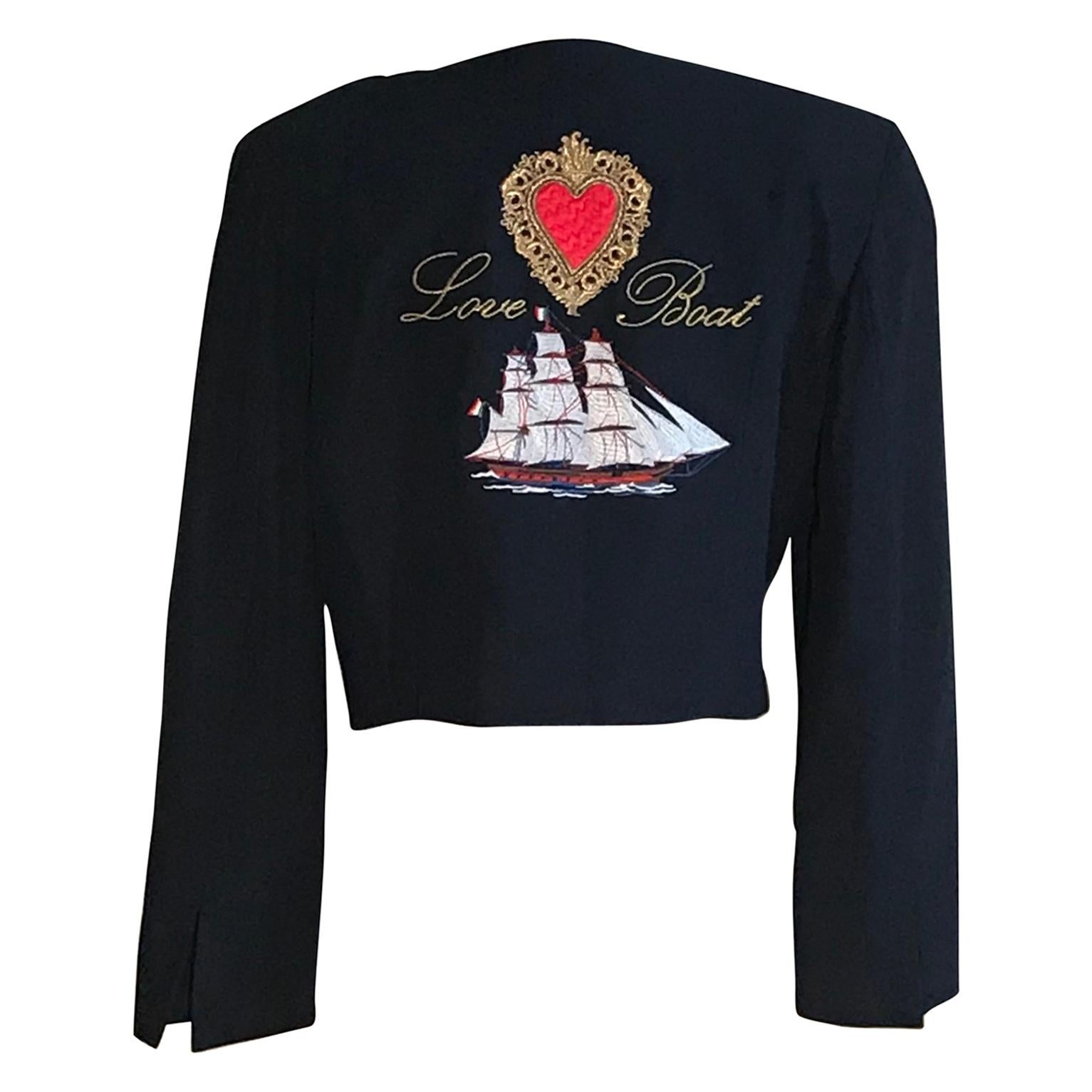 Moschino Couture Vintage 1980s Love Boat Jacket with Life Ring Buttons