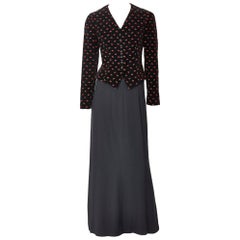 Yves Saint Laurent Embroidered Velvet Evening Ensemble