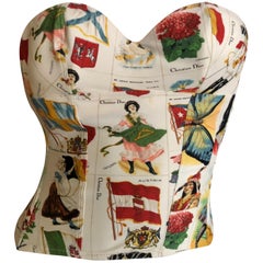 Christian Dior Printemps 2002 Corset imprimé cigare par John Galliano 32B