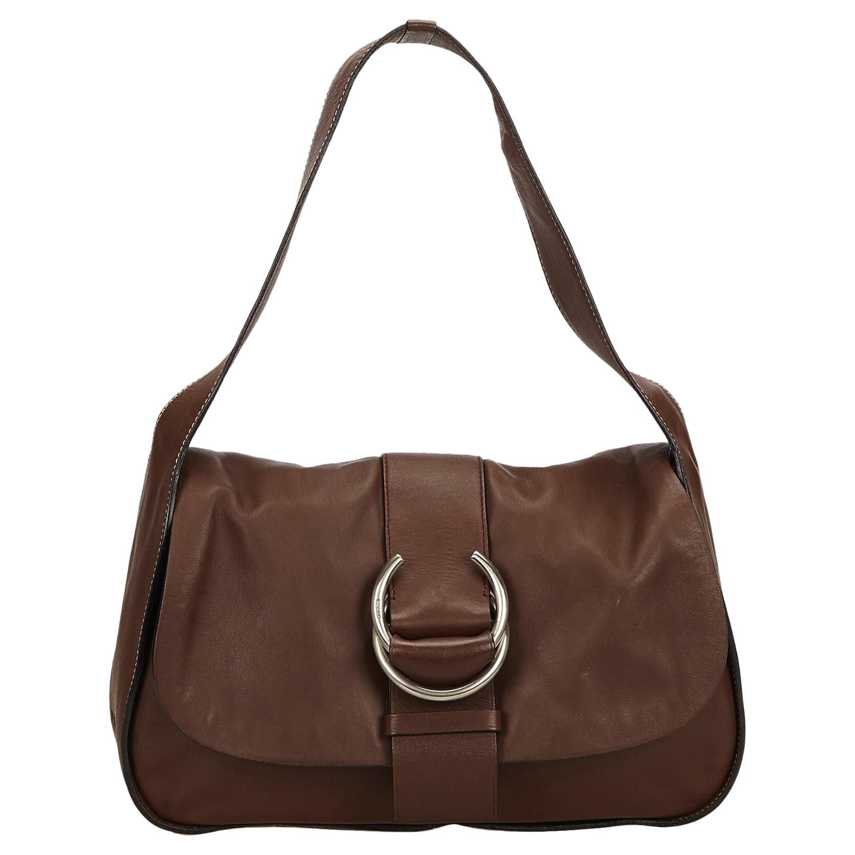 Prada Brown x Dark Brown Leather Shoulder Bag