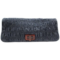 Prada Blue Denim Clutch Bag