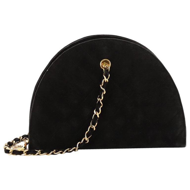 Chanel Vintage Quilted Suede Small Dome Chain Bag 