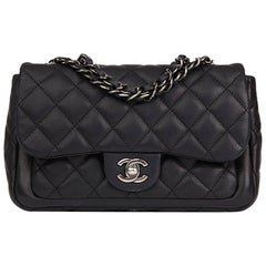 Chanel Black Quilted Caviar Leather Classic Single Flap Bag, 2013