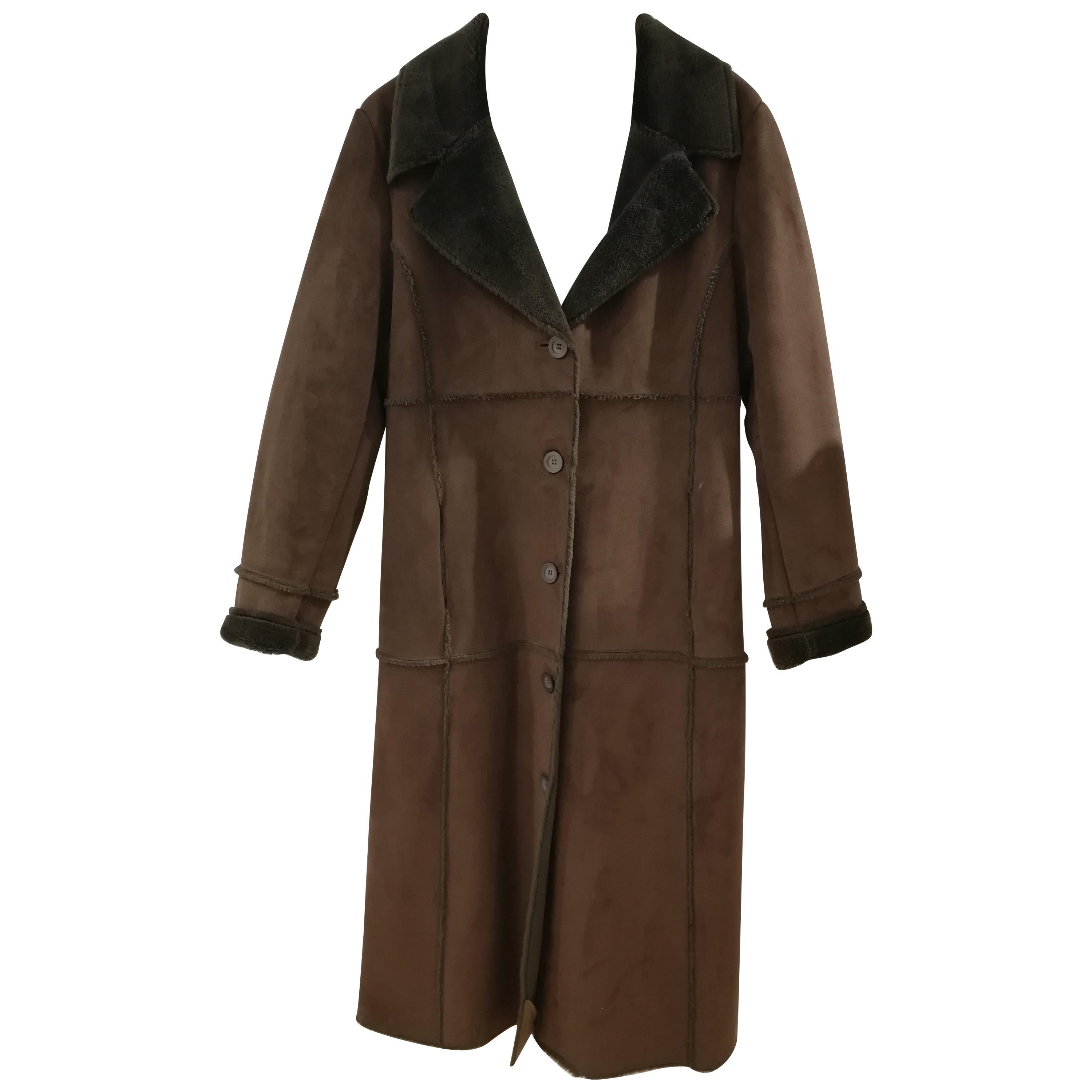 Balmain Long Brown Coat For Sale