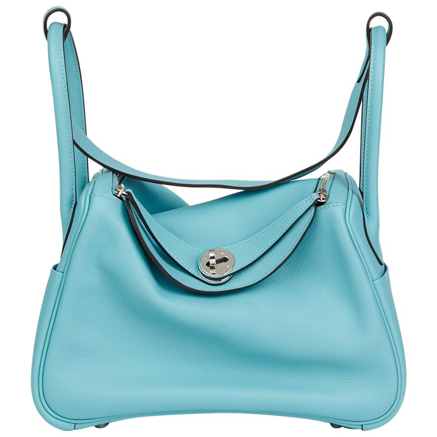 Hermes Blue Atoll Evercolour Leather Lindy 26 Bag, 2015 