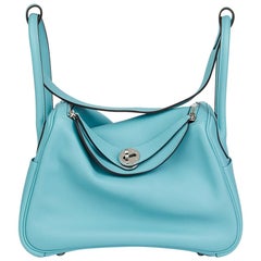 Hermes Blue Atoll Evercolour Leather Lindy 26 Bag, 2015