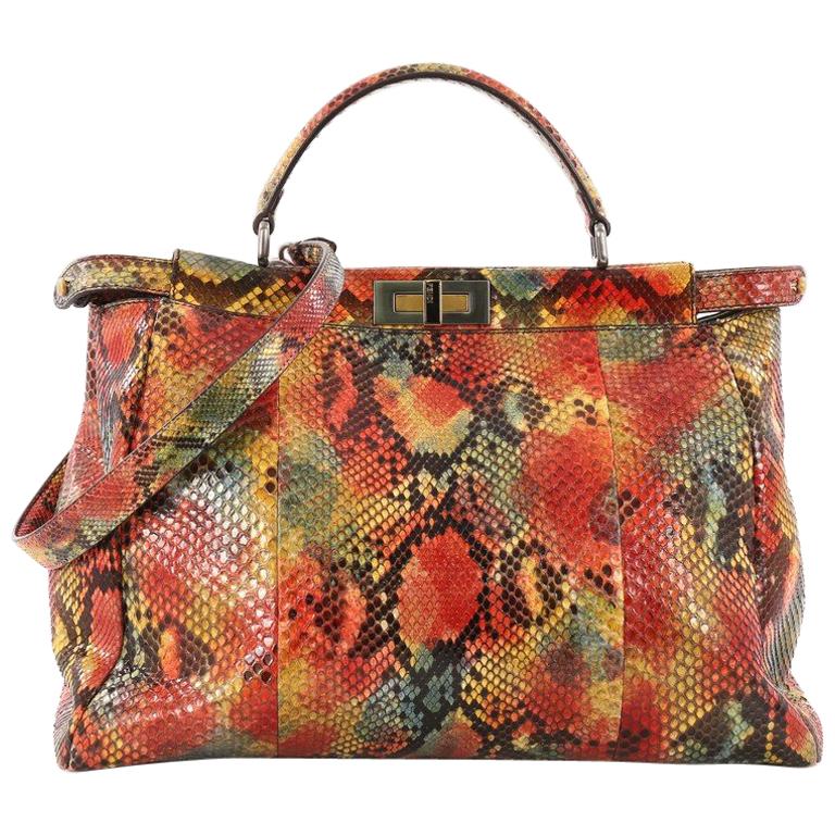 Fendi Peekaboo Handbag Python Large