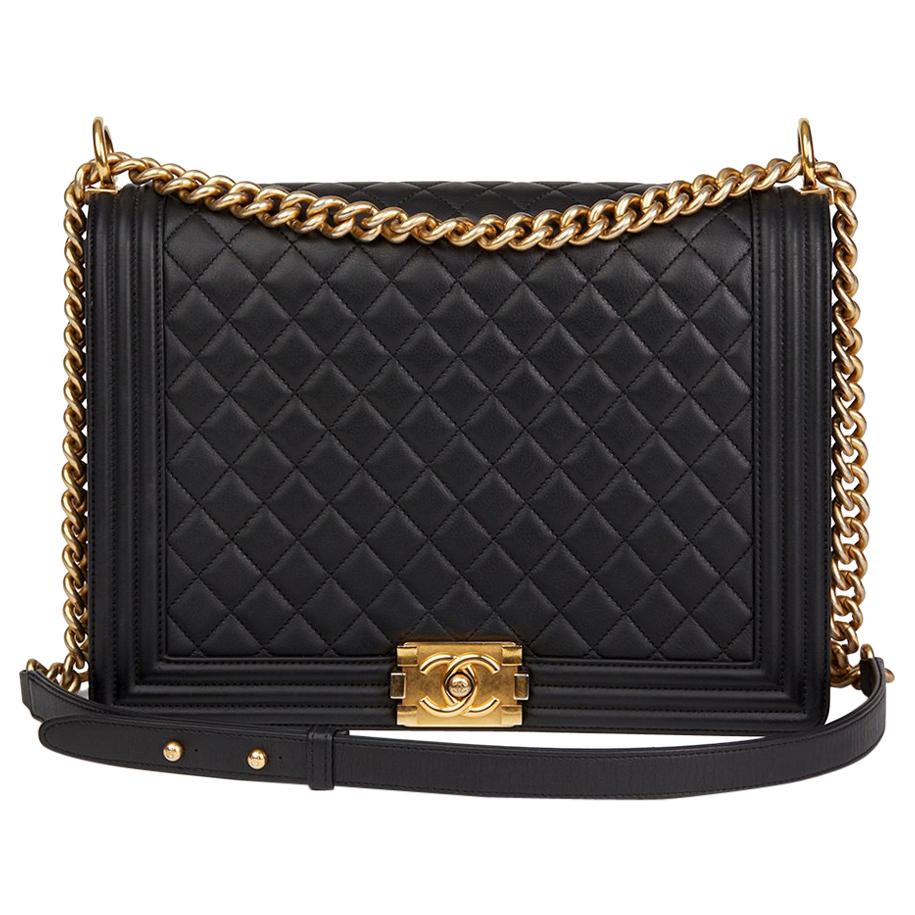 Chanel Black Quilted Lambskin Large Le Boy Bag,  2015 