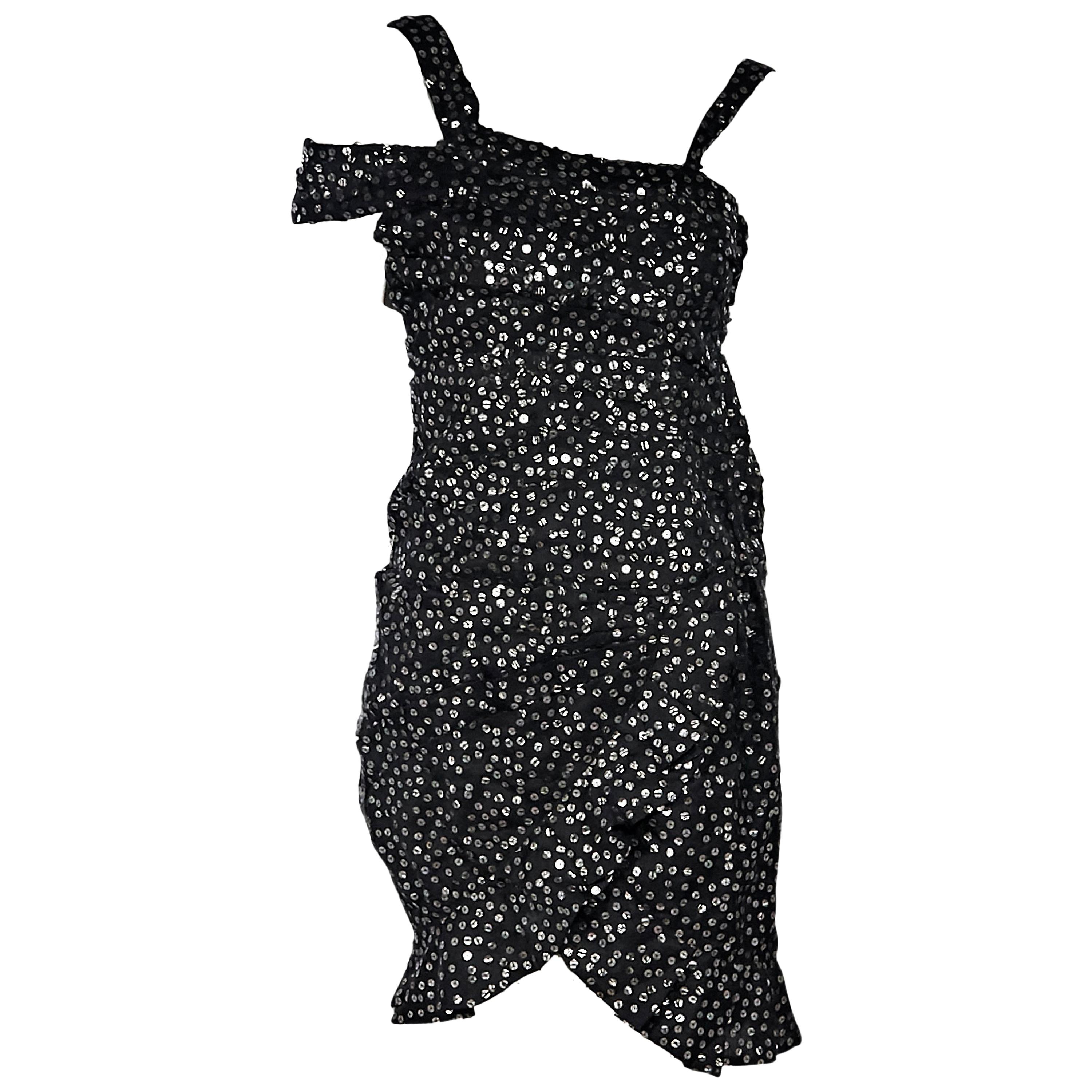 Black Isabel Marant Sequined Silk Organza Mini Dress