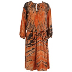 1970's Tie Dyed Silk Two Piece Dress by Yoshi