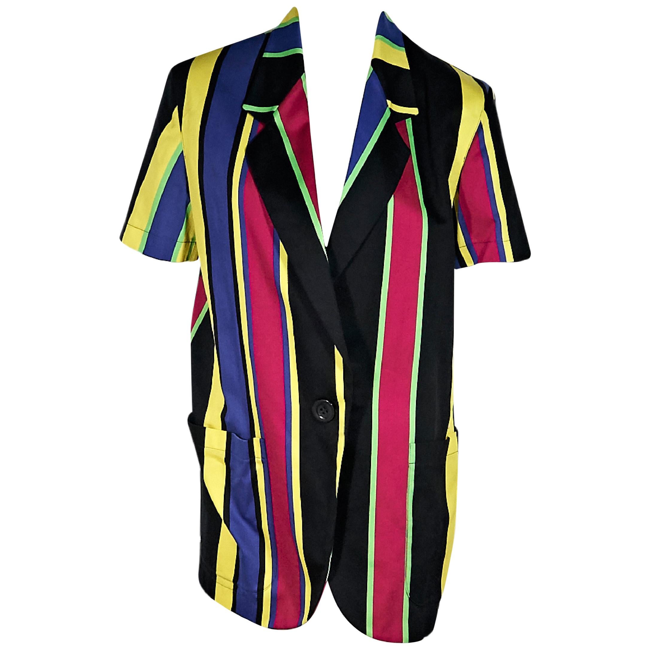Multicolor Vintage Genny Striped Cotton Jacket