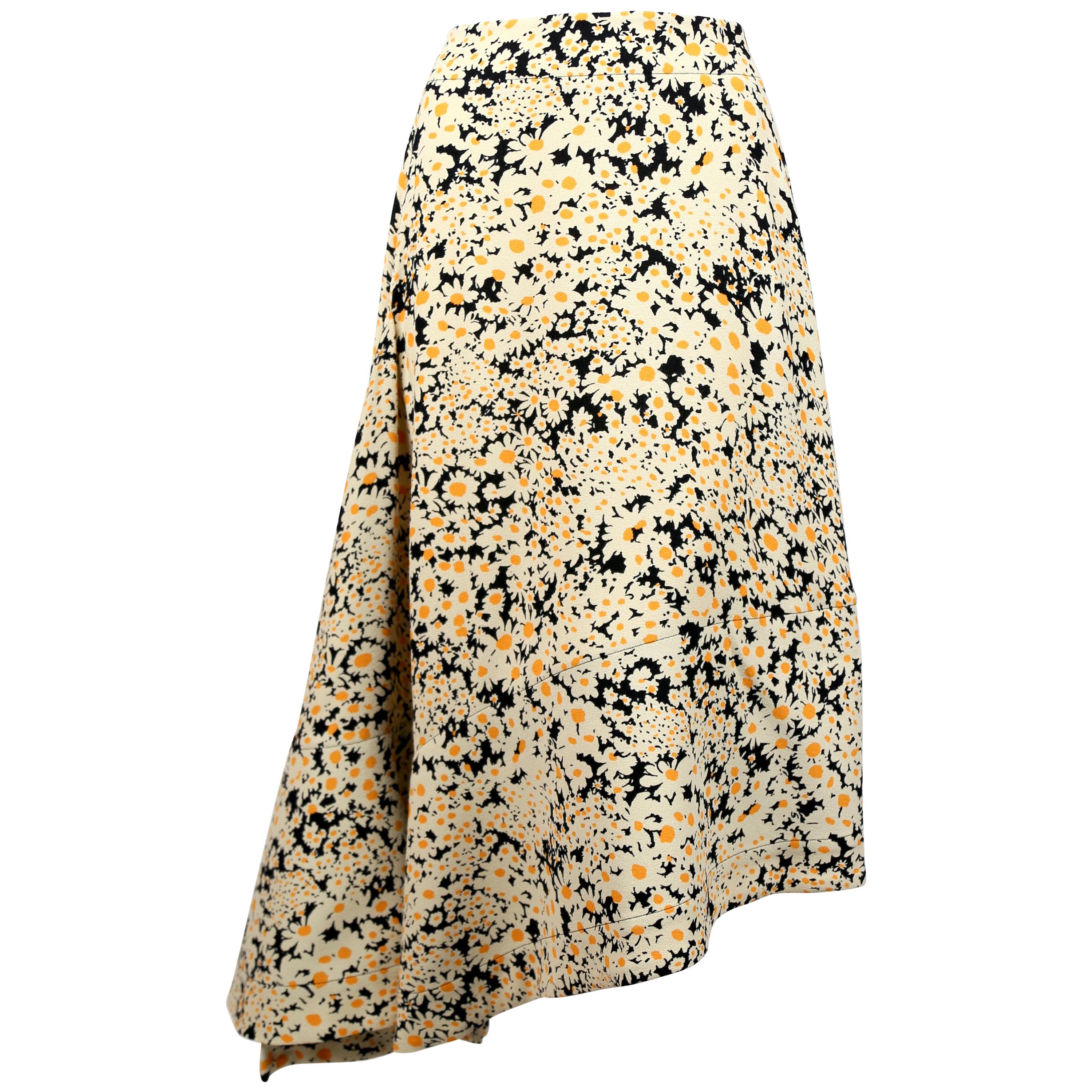 Celine by Phoebe Philo asymmetrical floral runway skirt