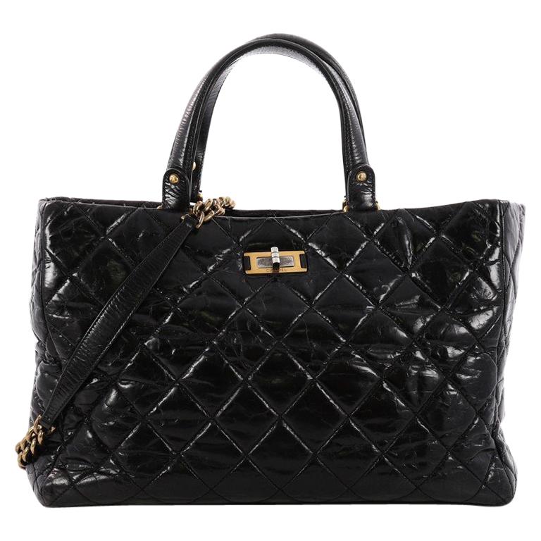 Chanel Rita Tote Quilted Glazed Crackled Calfskin Small
