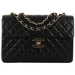 Chanel Vintage Classic Single Flap Bag Quilted Lambskin Maxi
