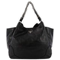 Prada Lux Chain Side Pocket Hobo Cervo Leather Large