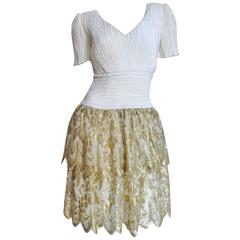 Mary McFadden Couture Lace Skirt Dress