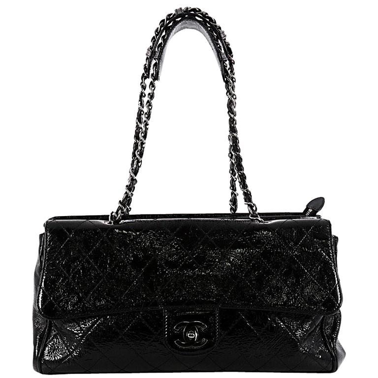 Chanel Ritz Flap Bag Quilted Patent Large