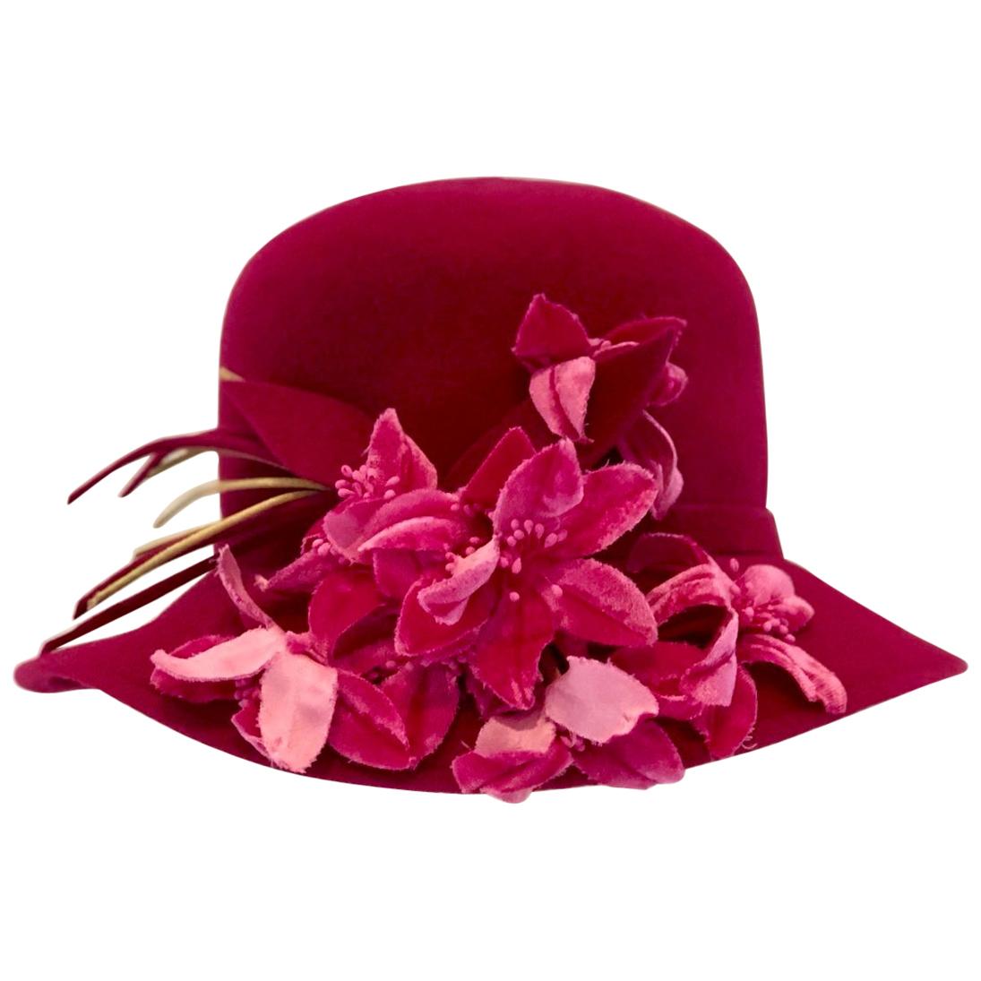 Vibrant Felt Frank Olive Hat For Sale