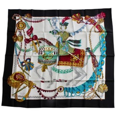Hermes Silk Twill Scarf 90cm Le Timbalier by Francoise Heron New in Box 2001