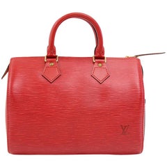 Vintage Louis Vuitton Speedy 25 Red Epi Leather City Hand Bag