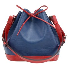 Louis Vuitton Blue x Red Bicolor Epi Leather Petite Noe Shoulder Bag