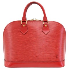 Vintage Louis Vuitton Alma Red Epi Leather Hand Bag