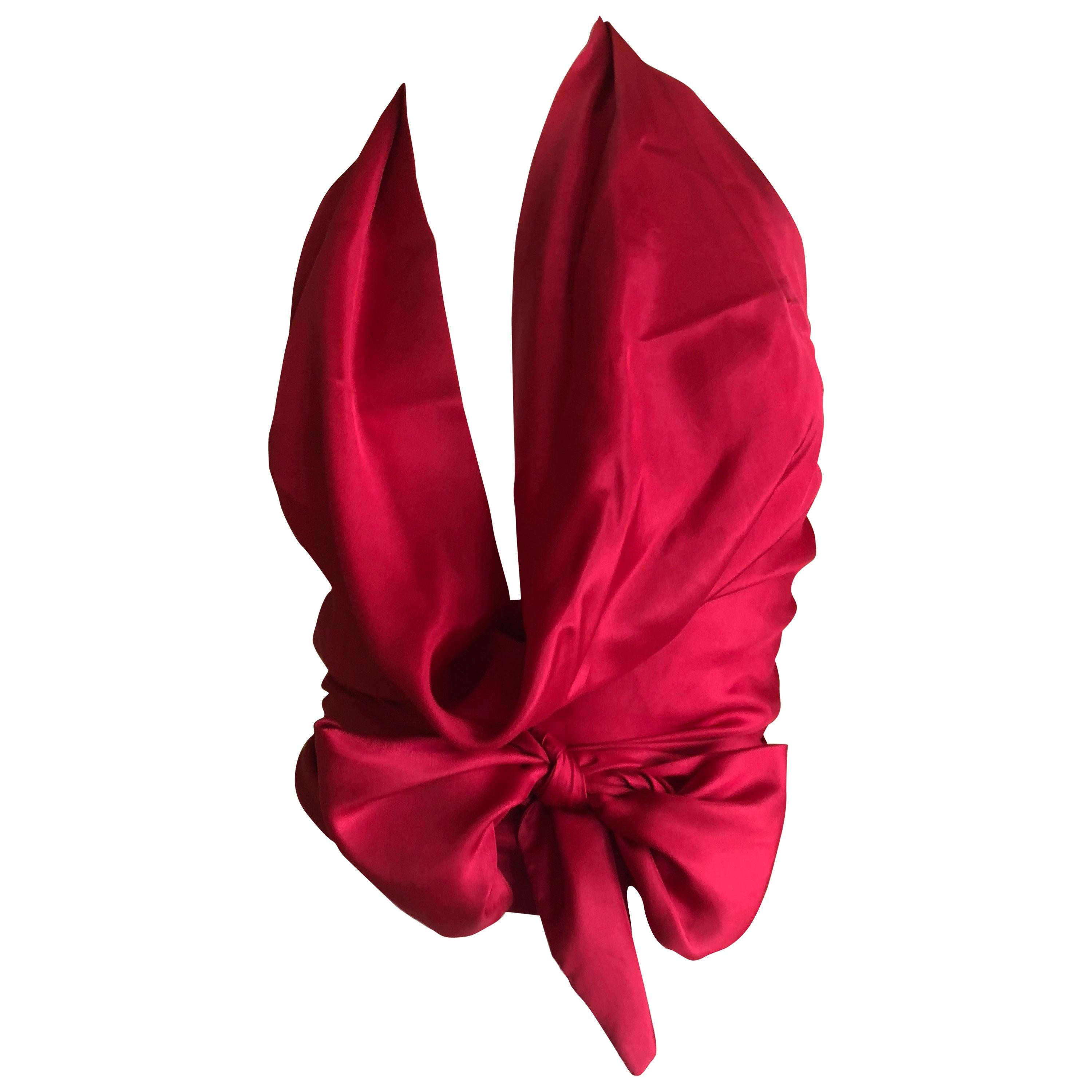 Cardinali Silk Wrap Style Halter Top  Fall 1973 For Sale