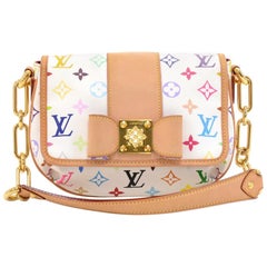 Louis Vuitton Patty White Multicolor Monogram Canvas Studs Hand Bag