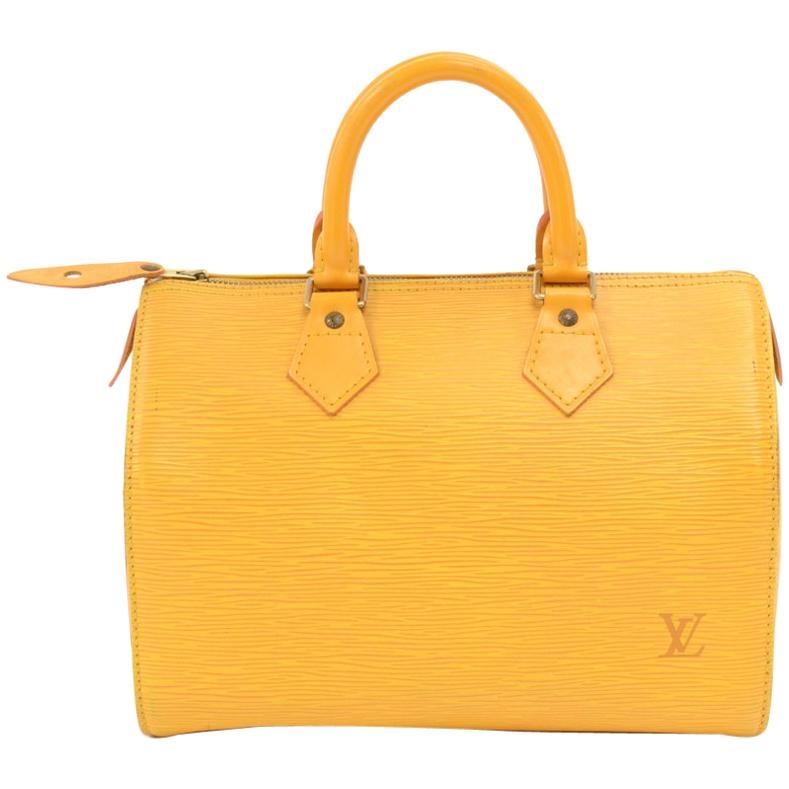 Louis Vuitton Tassil Yellow Epi Leather Speedy 25 Bag For Sale at 1stDibs