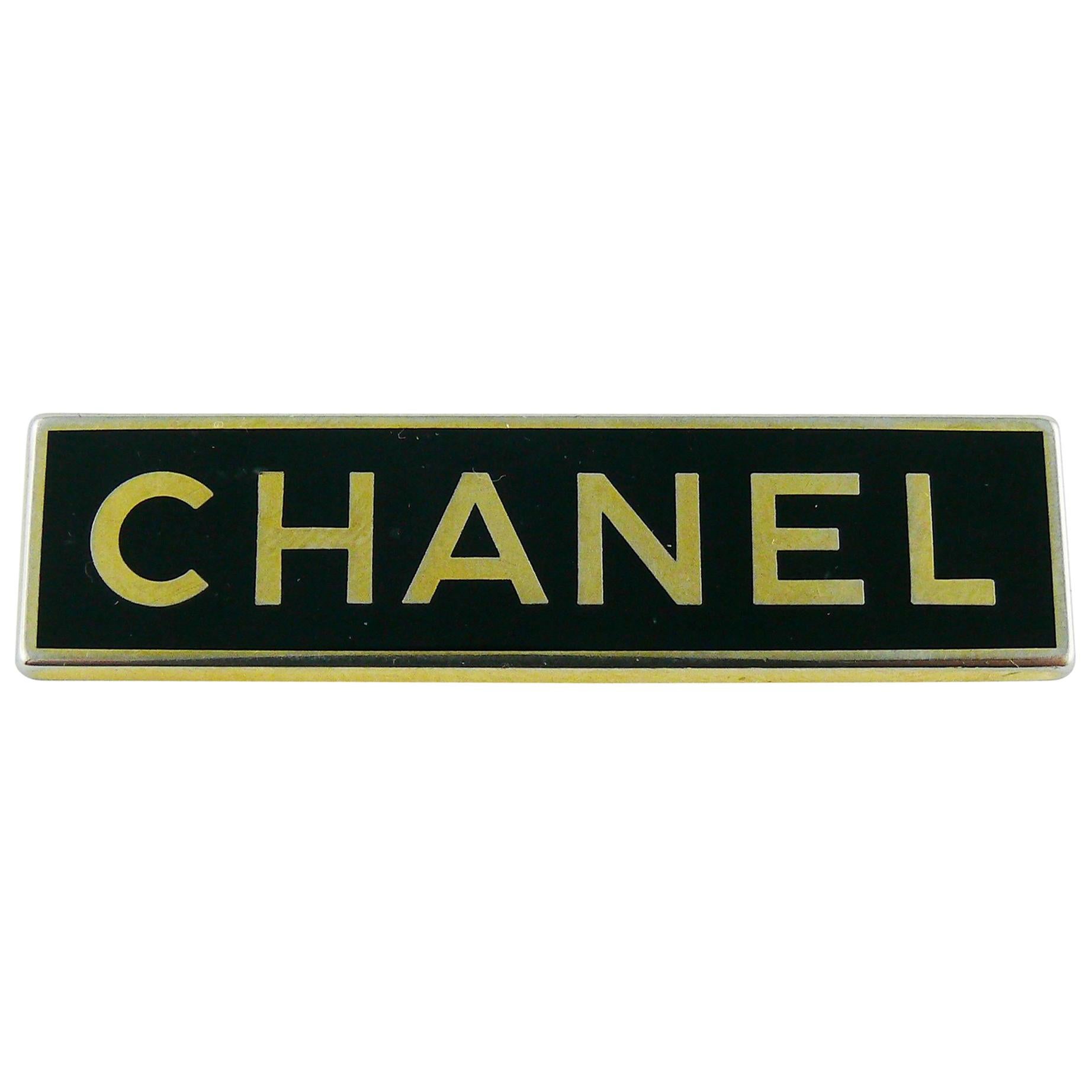 Chanel Vintage Arthus Bertrand Paris Rectangular Brooch