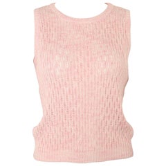 Gianni Versace Sport Pink Cotton Knitted Sleeveless Pullover Top