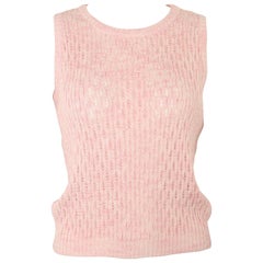Gianni Versace Sport - Haut sans manches en coton tricoté rose