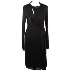 Yves Saint Laurent Rive Gauche Black Long Sleeve Dress Size S