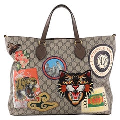 Gucci Convertible Courrier Soft Open Tote GG Coated Canvas with Applique Large