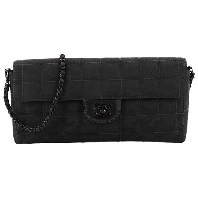 Chanel Travel Line Flap Bag Quilted Nylon East West at 1stDibs | chanel nylon flap chanel quilted bag
