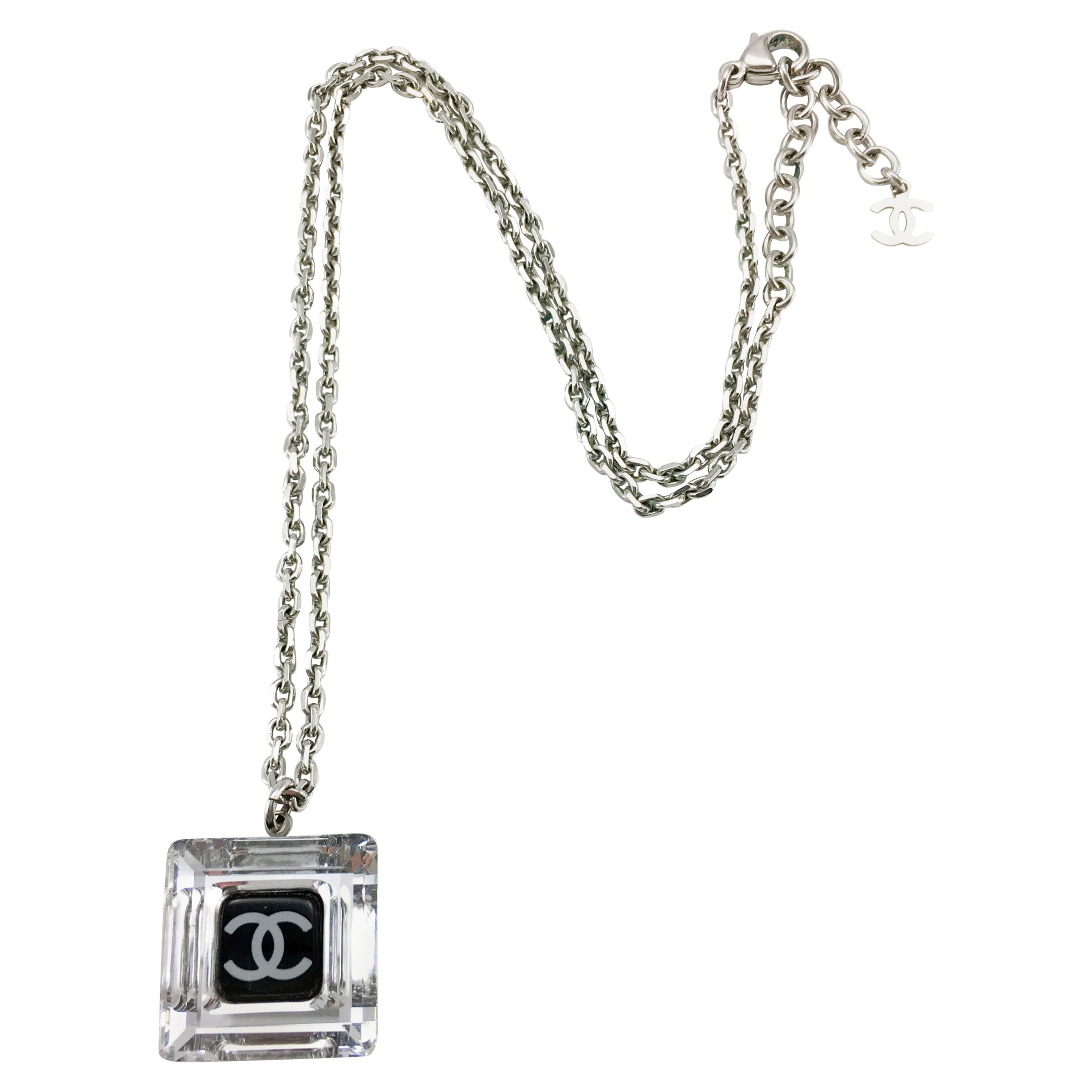 Chanel Square Logo Pendant Necklace - 2005