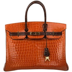 Hermès Special Order Bi-colour Porosus Crocodile Birkin 35cm Bag