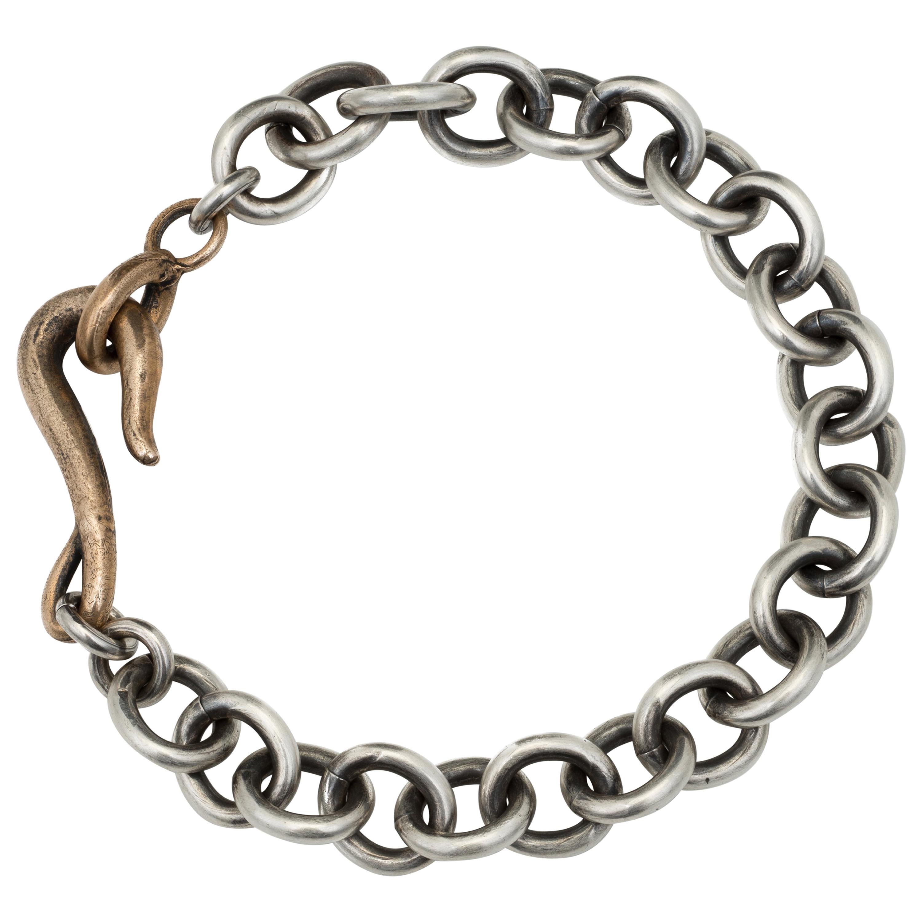 Heavy Silver Chain Bracelet - 4 For Sale on 1stDibs