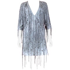 Bottega Veneta Arctic Suede Fringe Dress, SS 18, Size 4