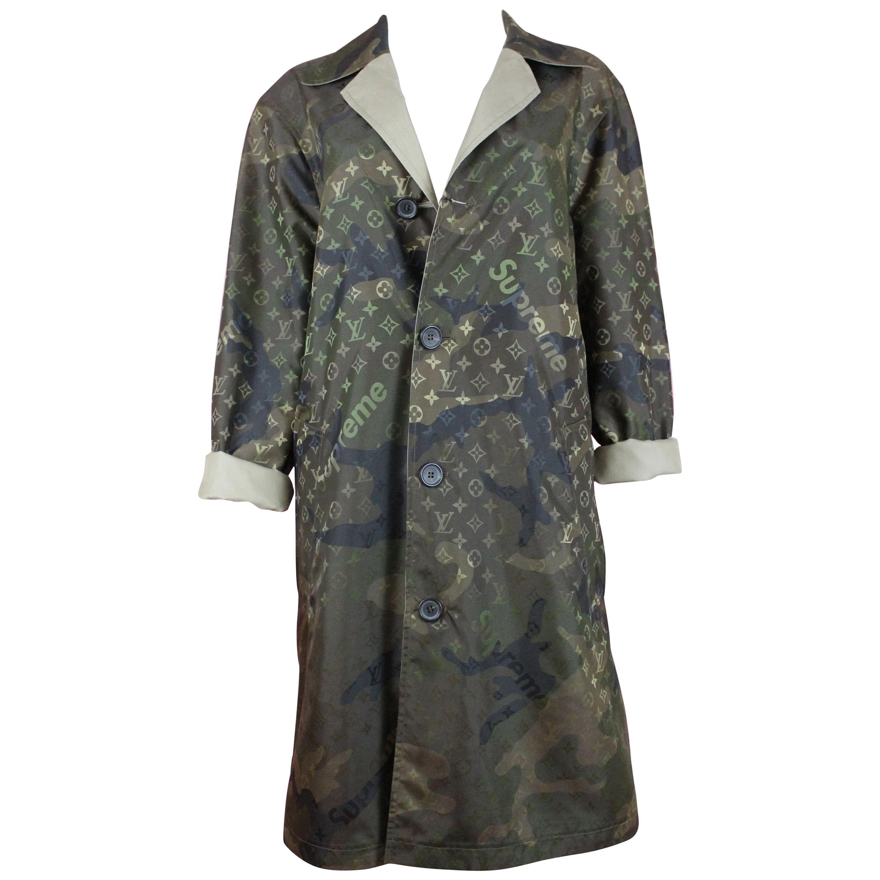 Supreme for Louis Vuitton Reversible Camouflage Trench Coat, AW17 For Sale