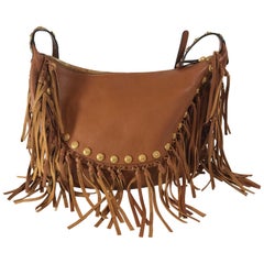 Valentino C-Rockee Studded Fringe Hobo Bag