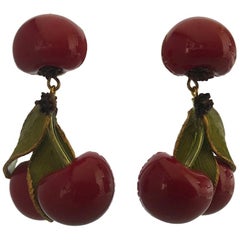Bold French Cherry Earrings by Cilea Paris 