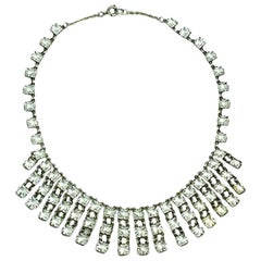 Art Deco Kristall-Fransen-Halskette